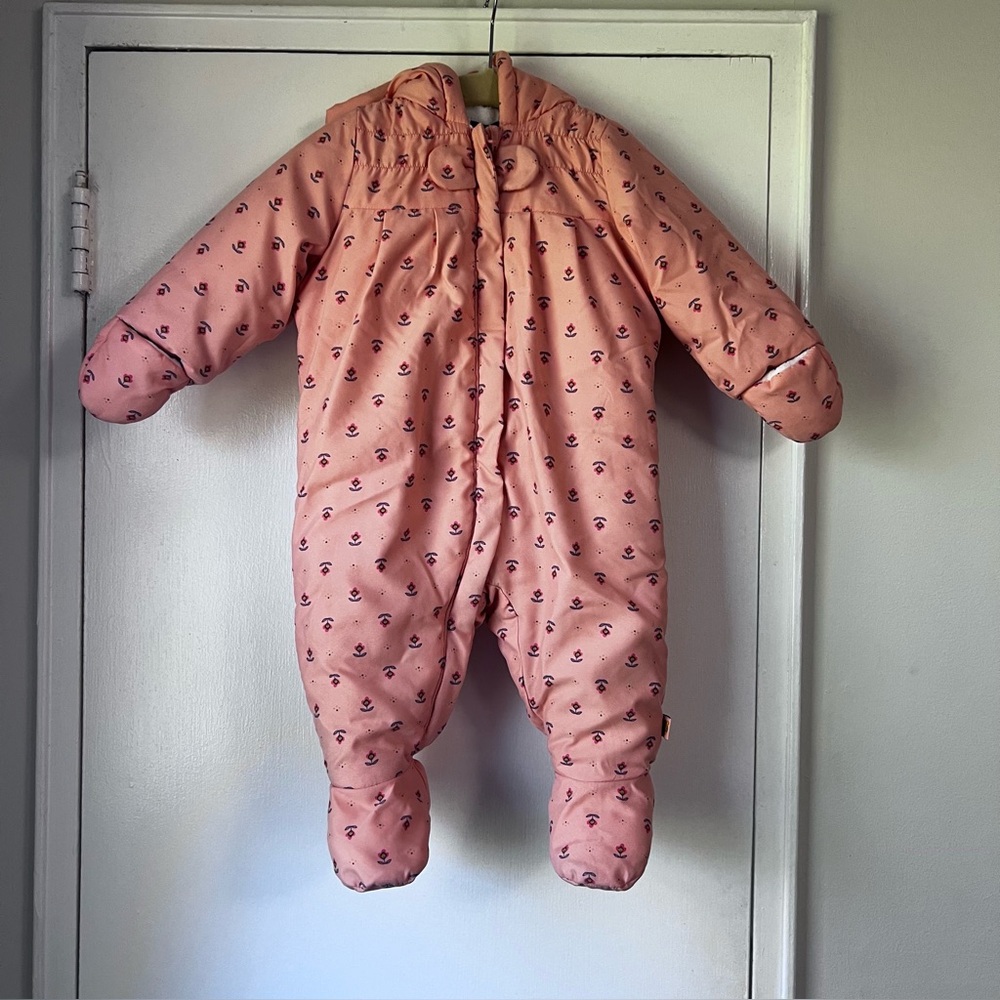 Sergent Major Coral Floral Baby Girl Pilot One-Piece Coat Jacket - 9 Months